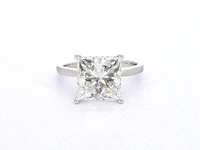 Witgouden solitaire ring met een grote prinses geslepen diamant van 5.00 carat - afbeelding 6 van  8