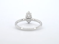 Witgouden solitaire ring met een marquise diamant van 1.00 carat met hidden halo - afbeelding 6 van  10