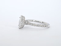 Witgouden solitaire ring met een marquise diamant van 1.00 carat met hidden halo - afbeelding 5 van  10