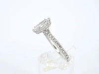 Witgouden solitaire ring met een marquise diamant van 1.00 carat met hidden halo - afbeelding 8 van  10