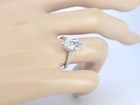Witgouden solitaire ring met een marquise diamant van 2.00 carat met hidden halo - afbeelding 5 van  12