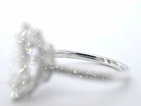 Witgouden solitaire ring met een marquise diamant van 2.00 carat met hidden halo - afbeelding 9 van  12