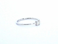 Witgouden solitaire ring met prinses geslepen diamant - afbeelding 4 van  9