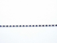 Witgouden tennis armband met diamanten en saffieren - afbeelding 6 van  9