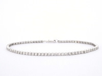 Witgouden tennis armband met natuurlijke diamanten - afbeelding 1 van  6