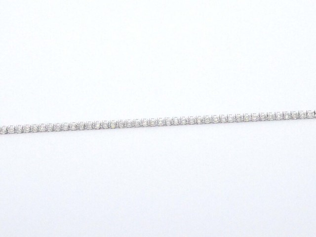 Witgouden tennis armband met natuurlijke diamanten - afbeelding 4 van  6