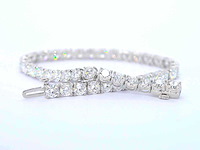 Witgouden tennisarmband 10 carat briljant diamanten 18 karaat - afbeelding 4 van  6