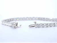 Witgouden tennisarmband 10 carat briljant diamanten 18 karaat - afbeelding 5 van  6
