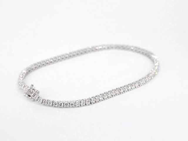 Witgouden tennisarmband 3.00 ct diamant - afbeelding 7 van  10