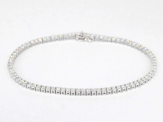 Witgouden tennisarmband 3.00 ct diamant - afbeelding 8 van  10