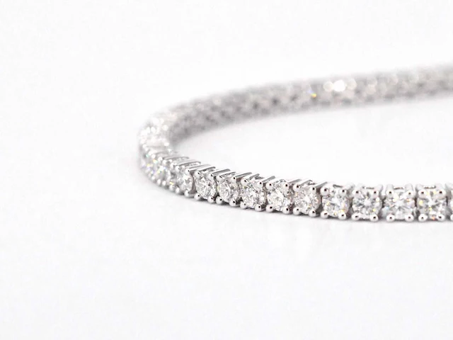 Witgouden tennisarmband 3.00 ct diamant - afbeelding 10 van  10