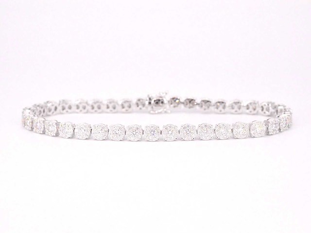 Witgouden tennisarmband 5.00 carat diamanten - afbeelding 1 van  8