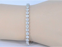 Witgouden tennisarmband 5.00 carat diamanten - afbeelding 2 van  8