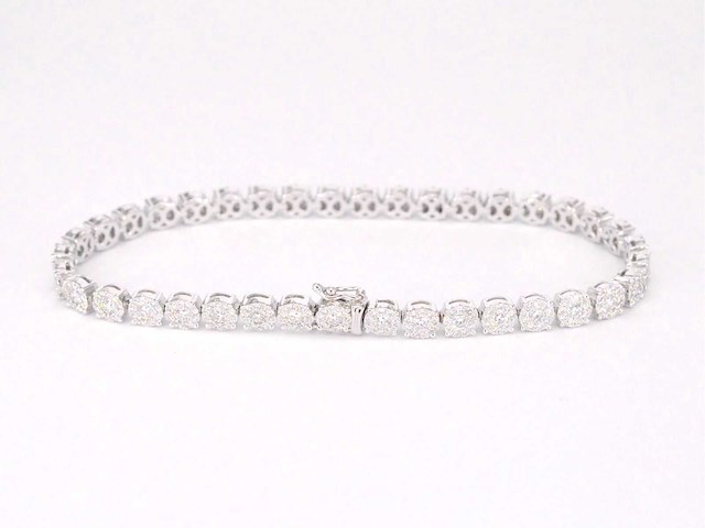 Witgouden tennisarmband 5.00 carat diamanten - afbeelding 4 van  8