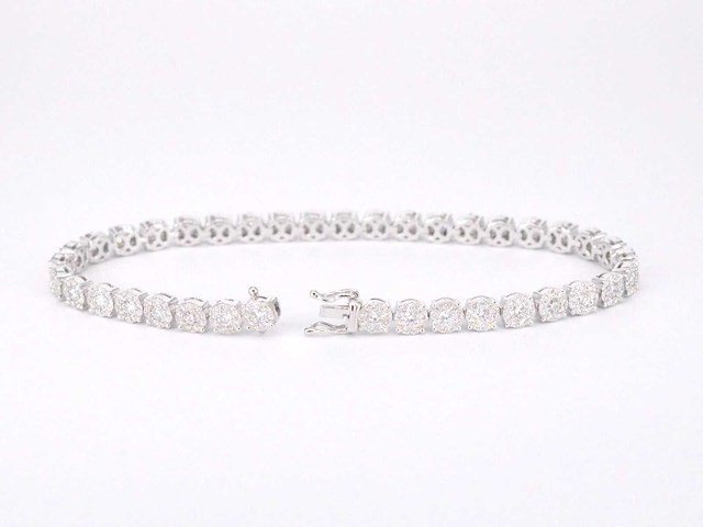 Witgouden tennisarmband 5.00 carat diamanten - afbeelding 5 van  8