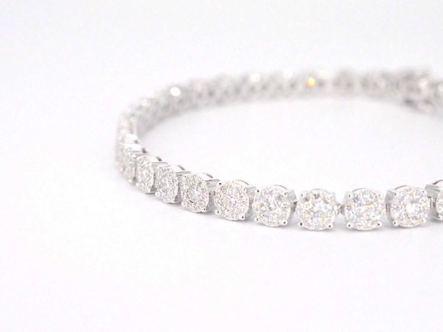 Witgouden tennisarmband 5.00 carat diamanten - afbeelding 8 van  8