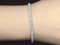Witgouden tennisarmband 5.14 carat briljant diamanten - afbeelding 2 van  9