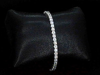 Witgouden tennisarmband 5.14 carat briljant diamanten - afbeelding 5 van  9