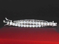 Witgouden tennisarmband 5.14 carat briljant diamanten - afbeelding 6 van  9