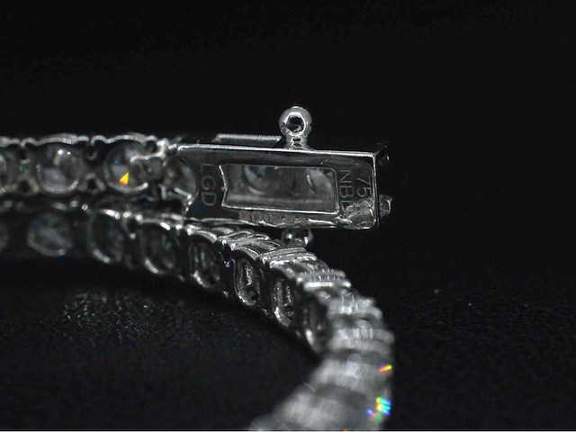 Witgouden tennisarmband 5.14 carat briljant diamanten - afbeelding 7 van  9