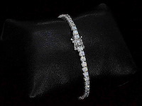 Witgouden tennisarmband 5.14 carat briljant diamanten - afbeelding 8 van  9