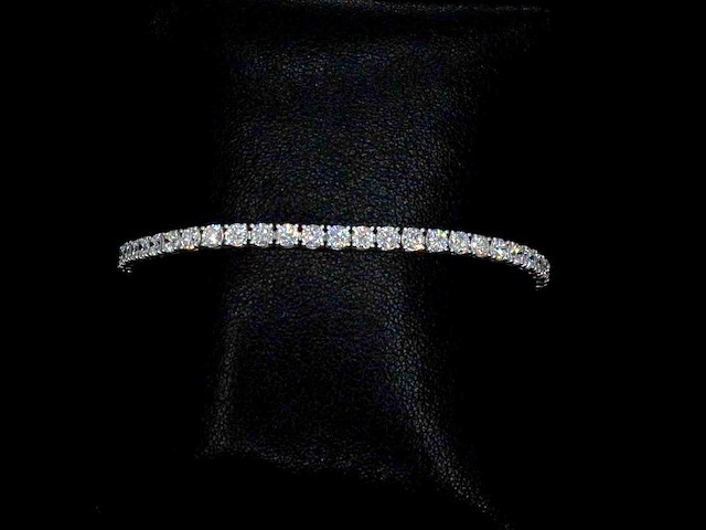Witgouden tennisarmband 5.14 carat briljant diamanten - afbeelding 9 van  9