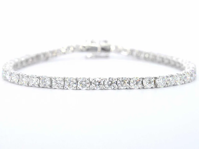 Witgouden tennisarmband briljant 7.50 ct - afbeelding 1 van  7