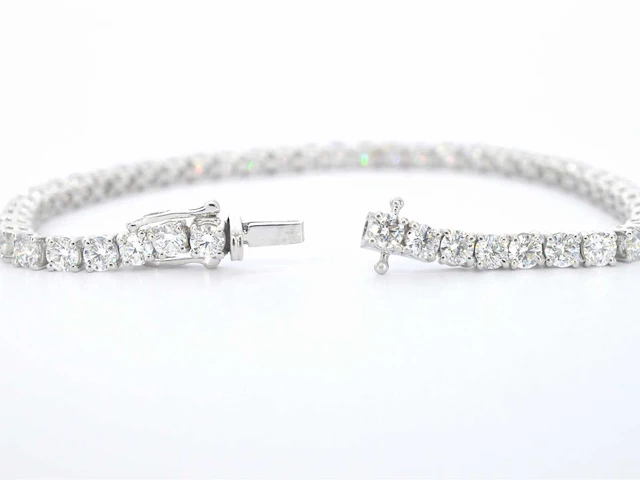 Witgouden tennisarmband briljant 7.50 ct - afbeelding 4 van  7