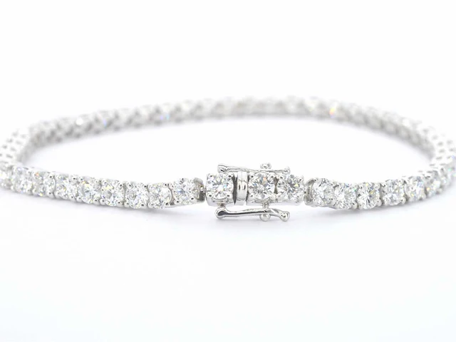 Witgouden tennisarmband briljant 7.50 ct - afbeelding 5 van  7