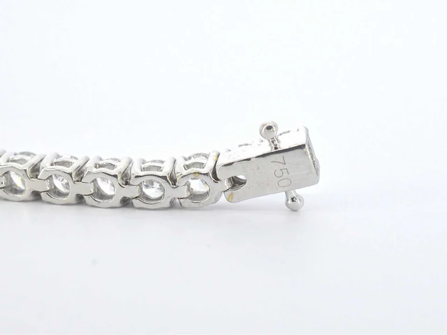 Witgouden tennisarmband briljant 7.50 ct - afbeelding 7 van  7