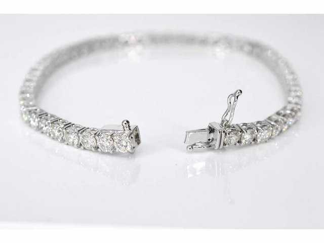 Witgouden tennisarmband briljant 8.00 ct - afbeelding 4 van  6