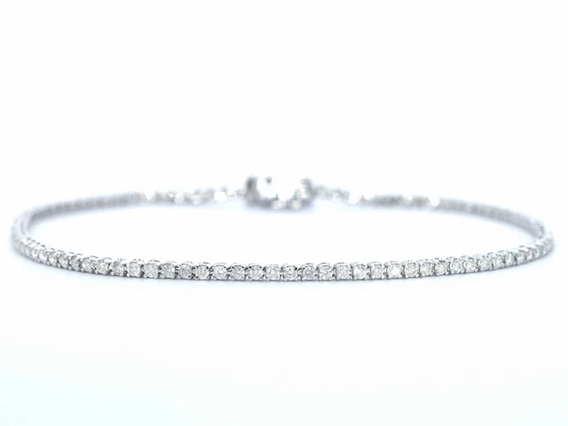 Witgouden tennisarmband diamant 1.00 ct - afbeelding 1 van  8