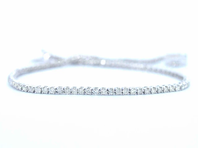 Witgouden tennisarmband diamant 1.00 ct - afbeelding 4 van  8