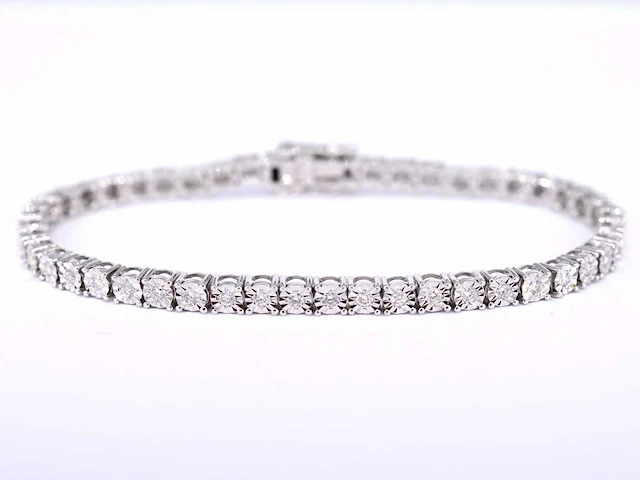 Witgouden tennisarmband diamant 1.20 ct - afbeelding 5 van  7
