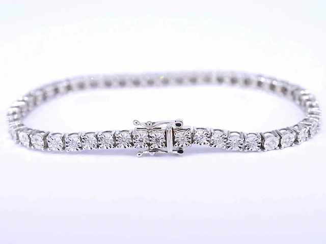 Witgouden tennisarmband diamant 1.20 ct - afbeelding 4 van  7
