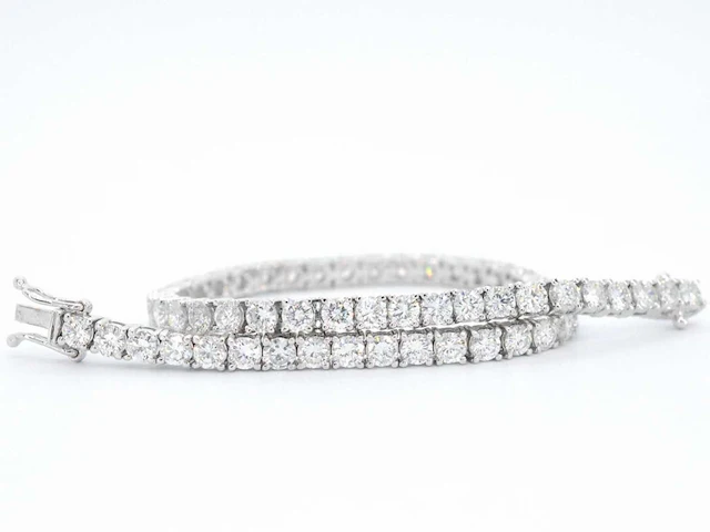 Witgouden tennisarmband diamant 6.30 ct - afbeelding 1 van  10