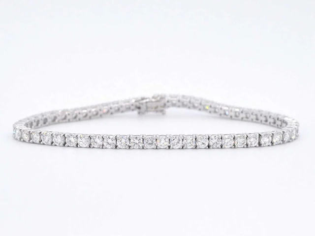 Witgouden tennisarmband diamant 6.30 ct - afbeelding 4 van  10