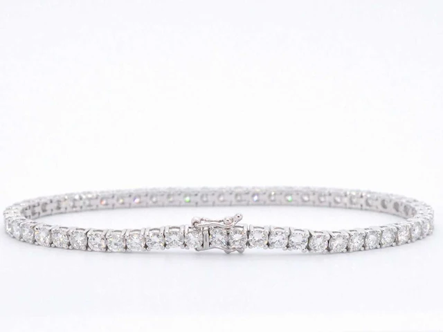 Witgouden tennisarmband diamant 6.30 ct - afbeelding 5 van  10