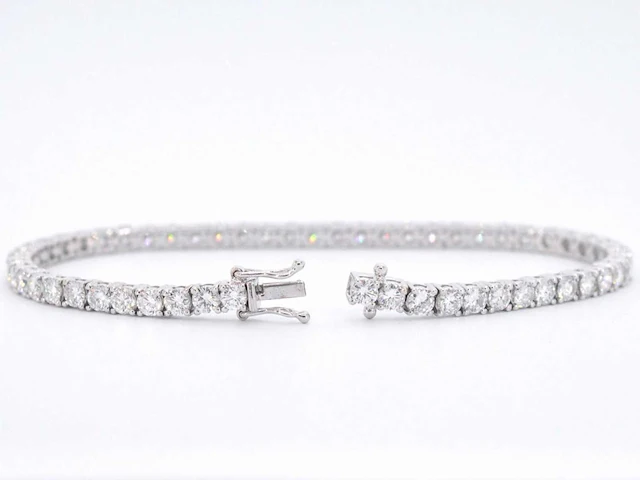 Witgouden tennisarmband diamant 6.30 ct - afbeelding 6 van  10