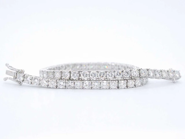 Witgouden tennisarmband diamant 6.30 ct - afbeelding 10 van  10