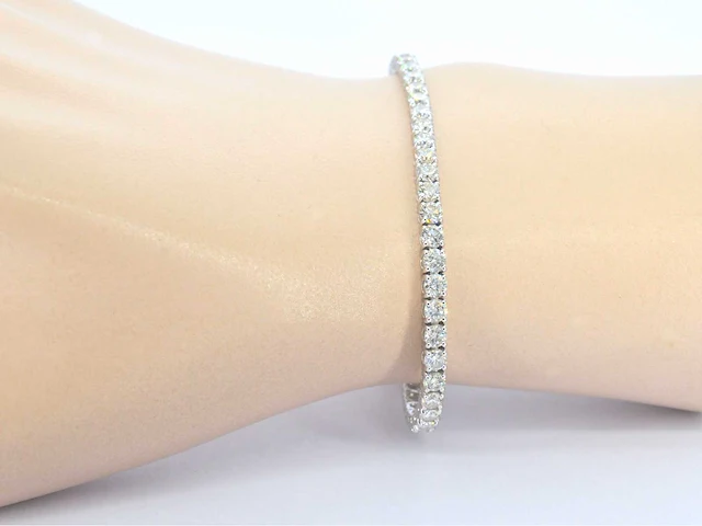 Witgouden tennisarmband diamant 7.00 ct - afbeelding 2 van  7