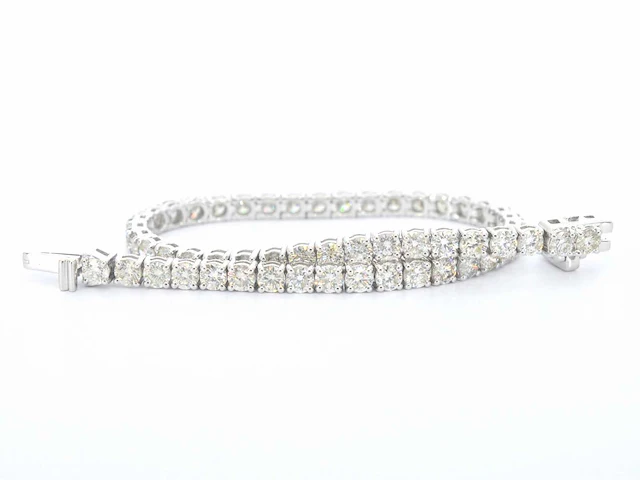 Witgouden tennisarmband diamant 7.00 ct - afbeelding 3 van  7