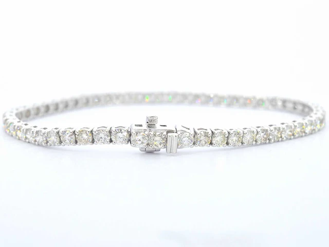 Witgouden tennisarmband diamant 7.00 ct - afbeelding 4 van  7