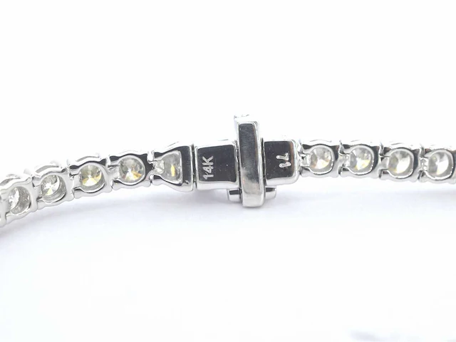 Witgouden tennisarmband diamant 7.00 ct - afbeelding 6 van  7