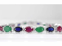 Witgouden tennisarmband diamant edelstenen