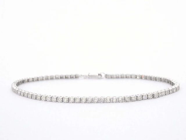 Witgouden tennisarmband diamant - afbeelding 1 van  6