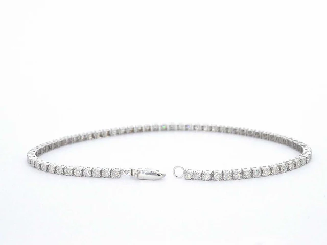 Witgouden tennisarmband diamant - afbeelding 5 van  6