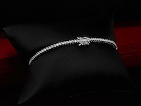 Witgouden tennisarmband met 1.50 carat diamanten - afbeelding 5 van  6