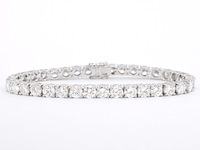 Witgouden tennisarmband met 16.20 carat diamant - afbeelding 1 van  9