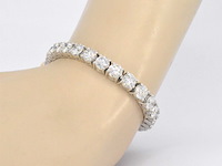 Witgouden tennisarmband met 16.20 carat diamant - afbeelding 2 van  9